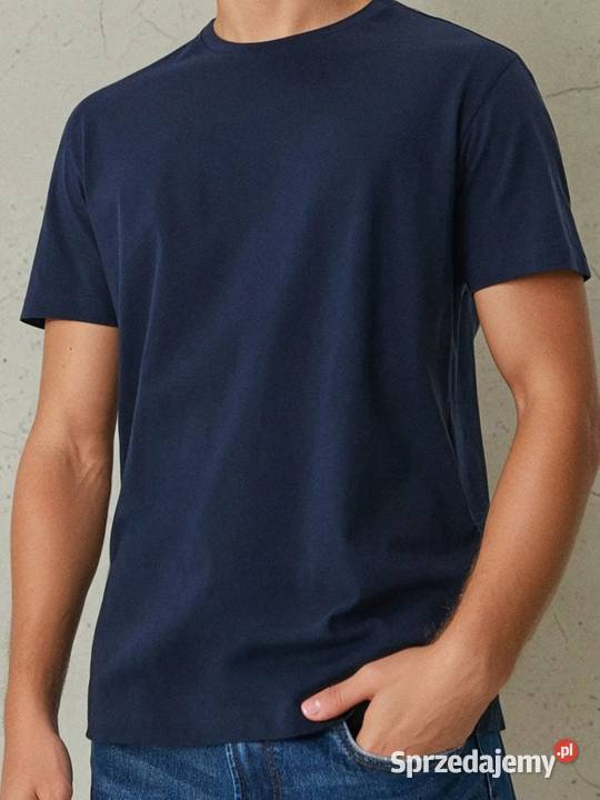 granatowy tshirt męski Sinsay M Odzież codzienna małopolskie Olkusz sprzedam