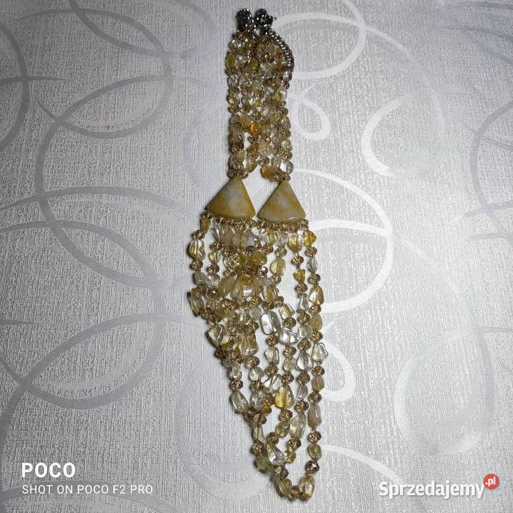 Przepiękny naszyjnik korale kolia z cytrynu Biżuteria dla Pań dolnośląskie sprzedam