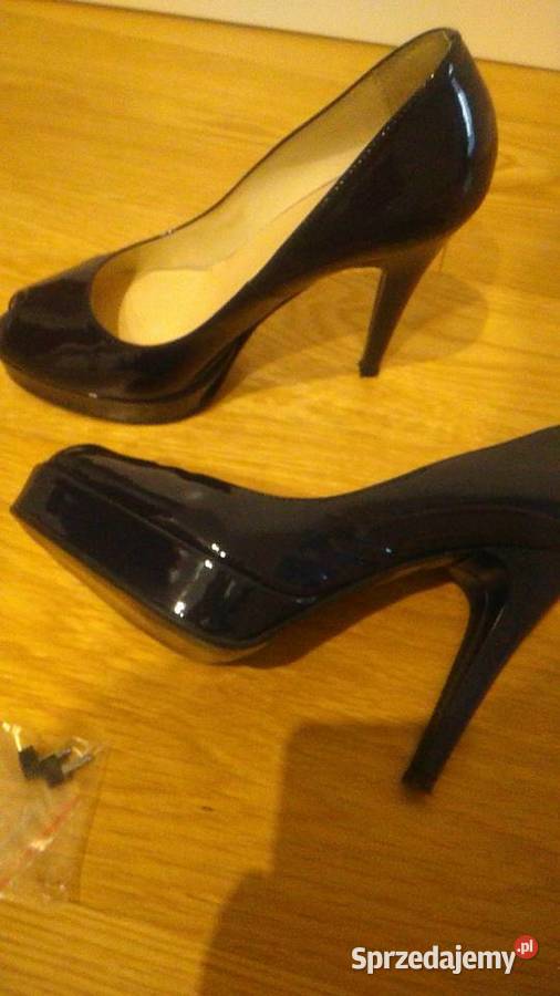 Szpilki granat skóra naturalna rozmiar 37 Warszawa