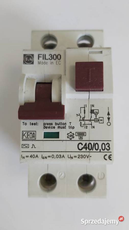 Wyłącznik różnicowonadprądowy FIL300 C40003 1PN mazowieckie Wyszków