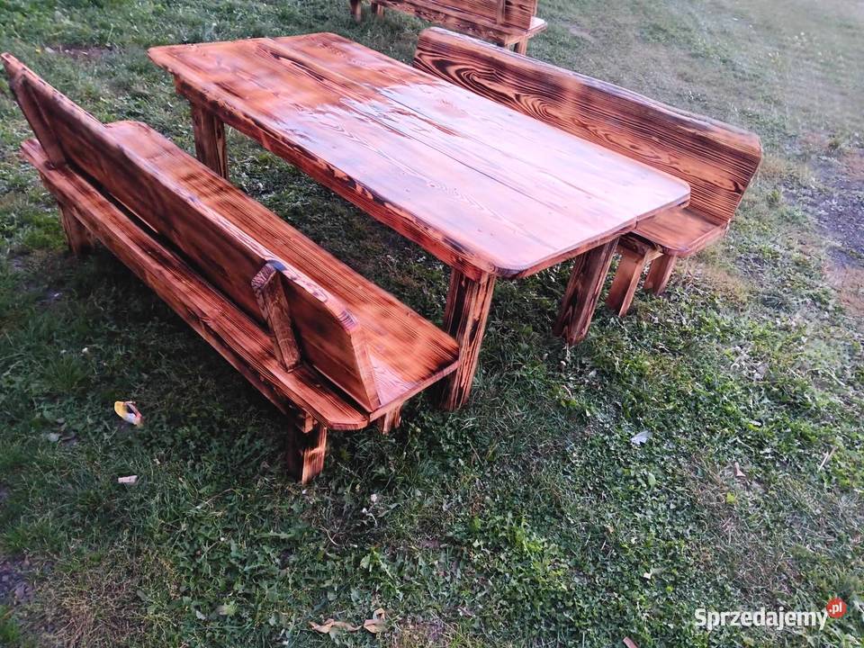 Zestaw ogrodowy z drewna modrzewiowego sprzedam