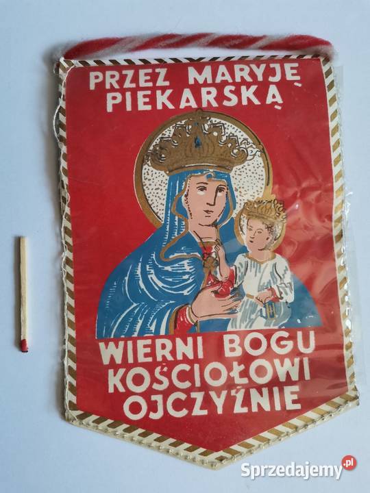 Stary proporczyk Jan Paweł II Matka Boska Antyki Siemianowice Śląskie