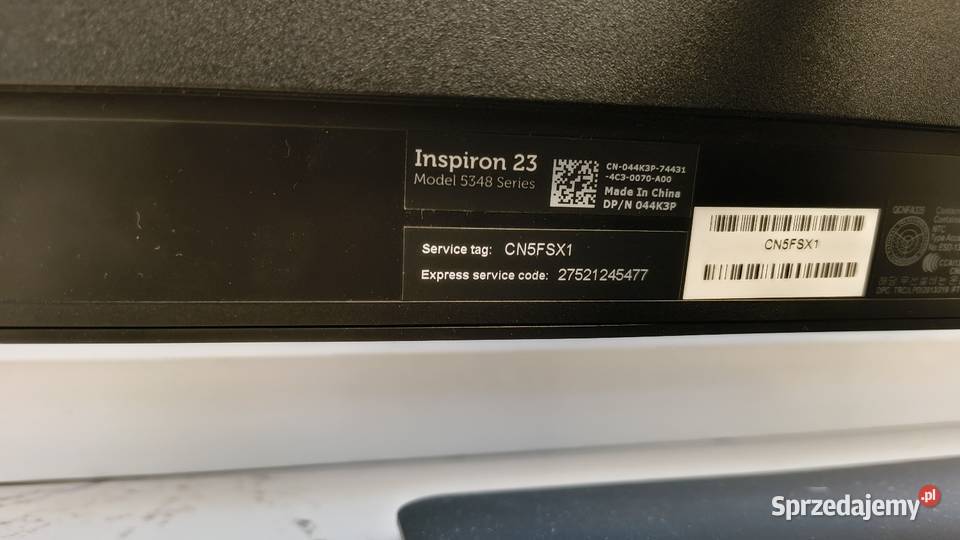 Dell Inspiron 23 model 5348 Liczba rdzeni procesora 2 Ostrołęka sprzedam