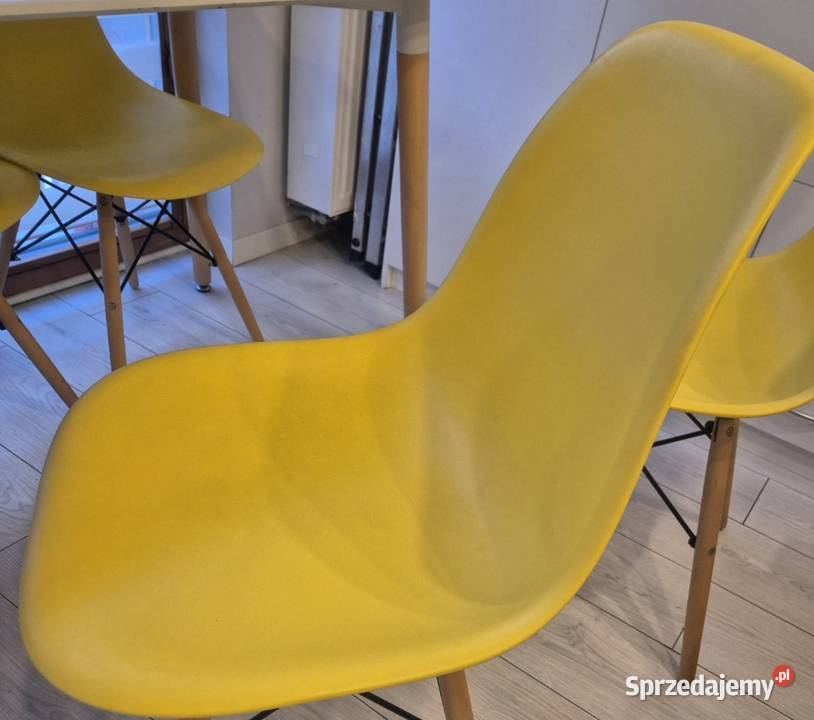 Nowoczesny komplet do jadalni Biały stół 75cm mazowieckie Warszawa
