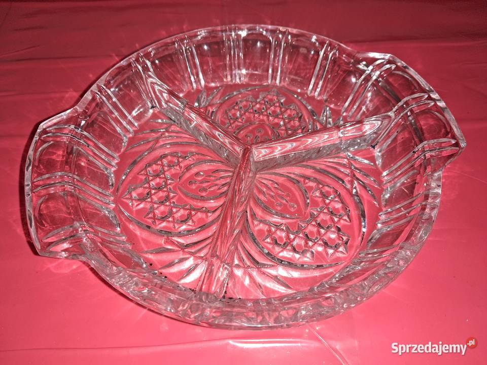 Półmisek kryształowy trzysekcyjny z PRLu