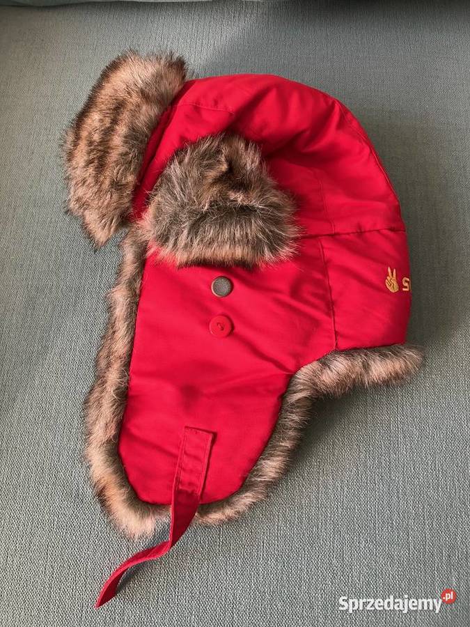 Nowa ciepła damska czerwona czapka uszatka Seger