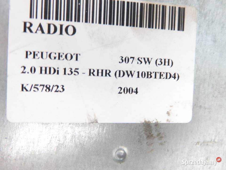 RADIO PEUGEOT 307 SW 96545978XT sprzedam