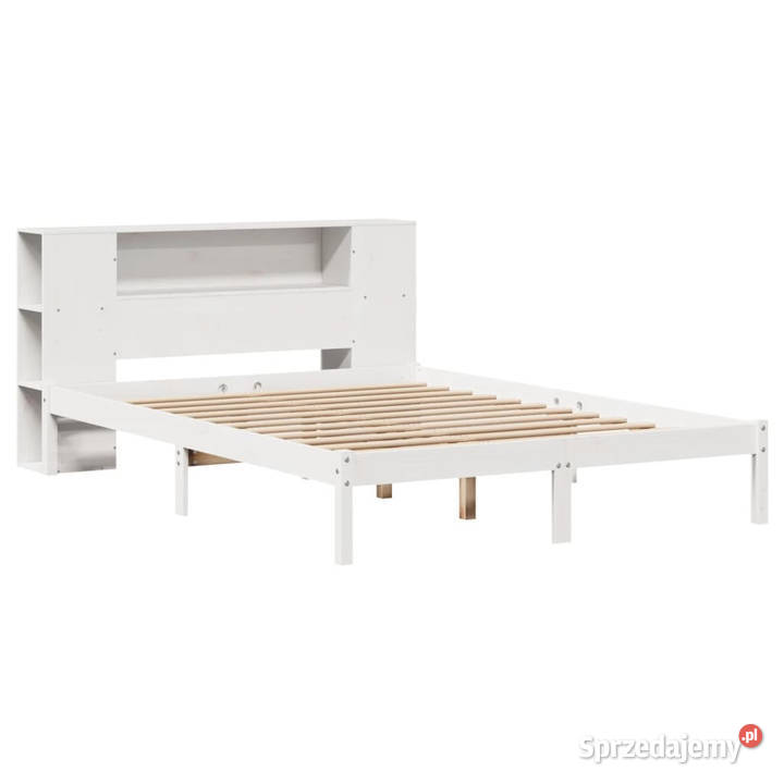 Łóżko z regałem bez materaca białe sosnowe 82cm mazowieckie