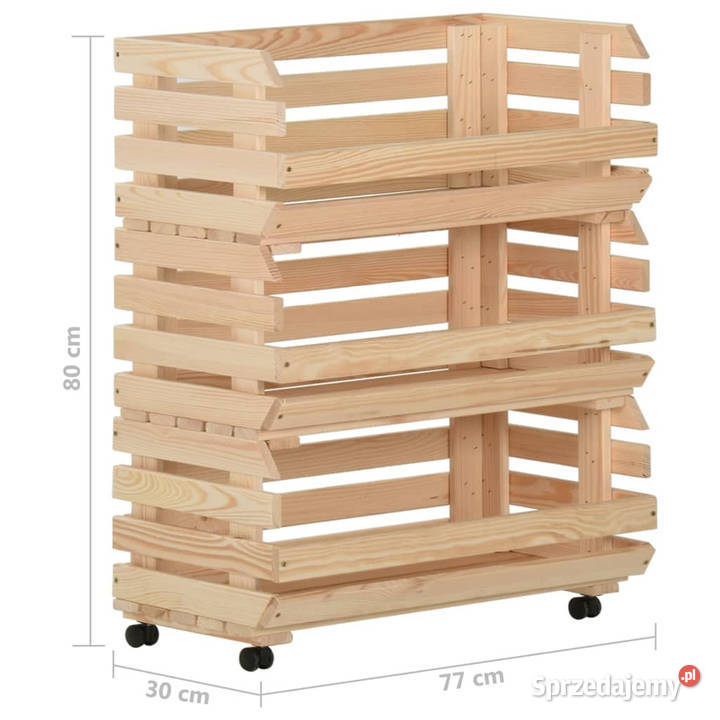Wózek na warzywa 77x30x80 lite drewno sosnowe Warszawa