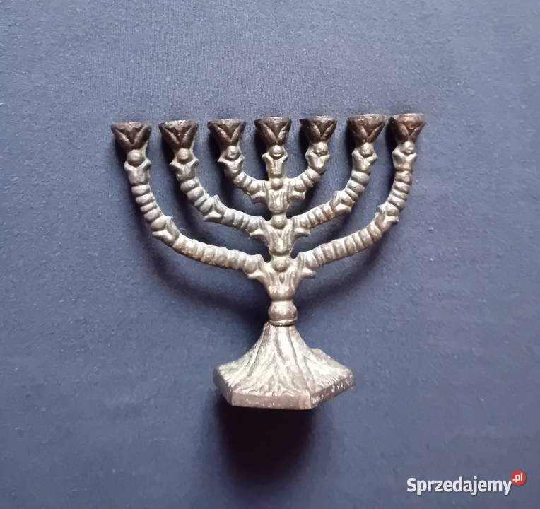 Miniaturowa mosiężna menora druga połowa XX w Antyki, Sztuka, Kolekcje Koźminek sprzedam