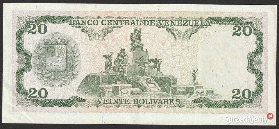 WENEZUELA 20 bolivares 1998 UNC łódzkie Łódź sprzedam