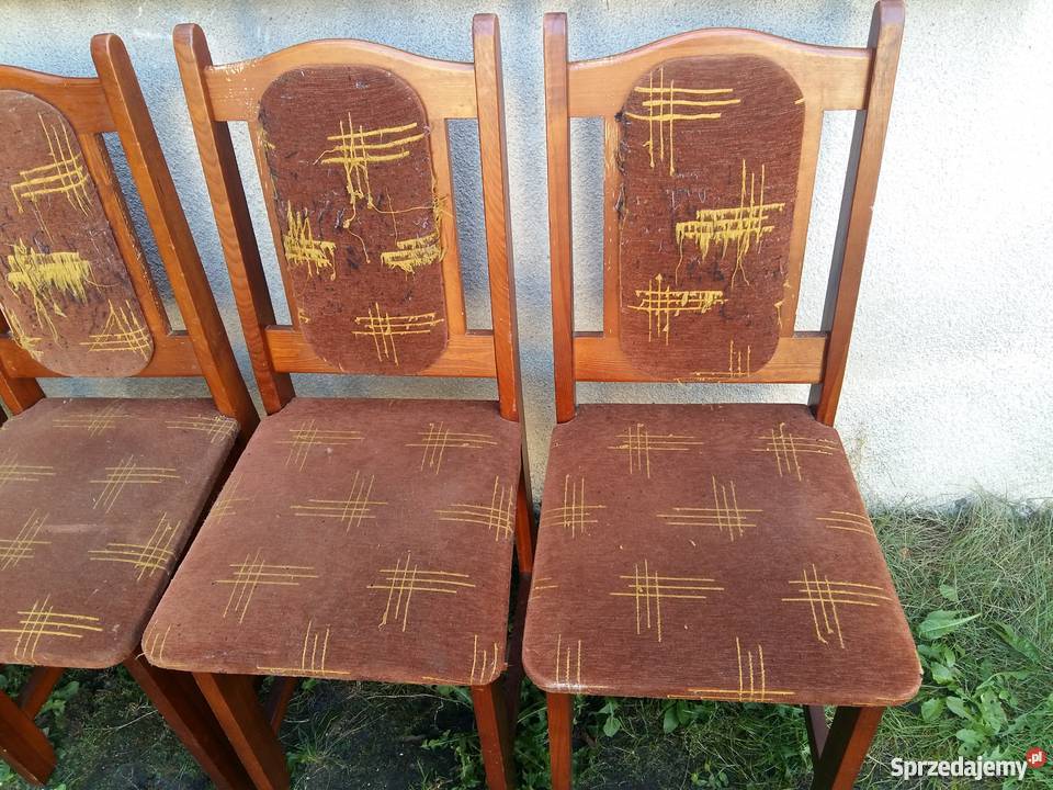 Komplet 4 porządnych krzeseł do odświeżenia 173 Kościan