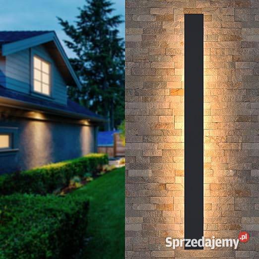 DŁUGI KINKIET VILLA WALL LIGHT CZARNY IP65 48W
