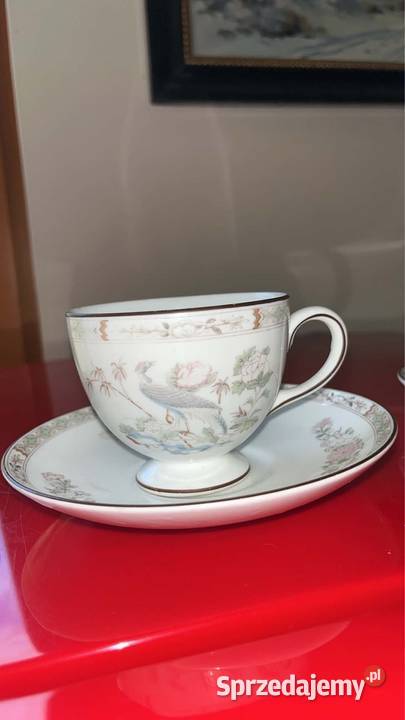 Pawie Filiżanka Wedgwood Kutani Crane Made in Porcelana i szkło Gdańsk