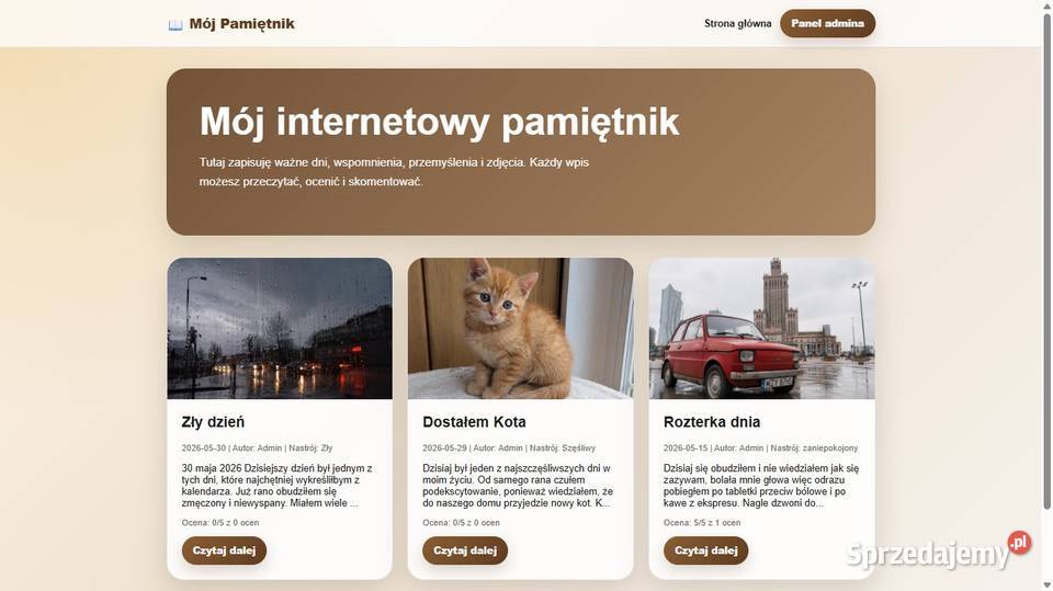 Mój pamiętnik pamiętnik online blog