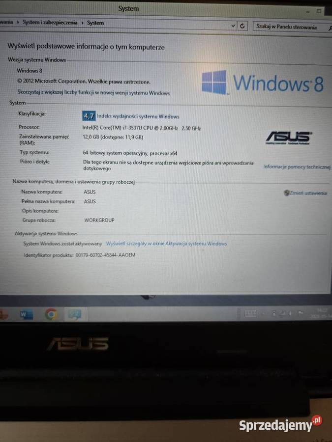 Laptop ASUS Intel CORE i7 750GB 12GB RAM Łódź