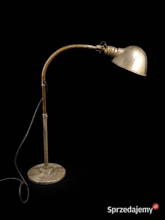 Industrialna Lampa Biurkowa Gęsia Szyja Lata 30 Poddębice
