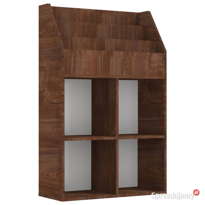 Regał na czasopisma dzieci brązowy dąb 71x30x114 Warszawa