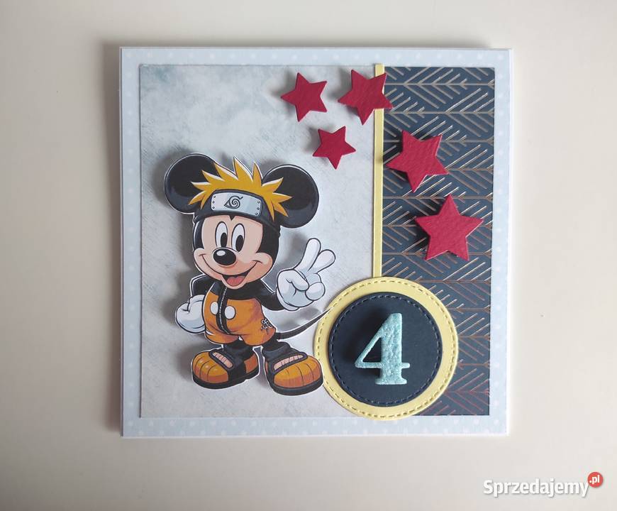 Kartka urodzinowa ręcznie robiona Myszka Miki Łódź