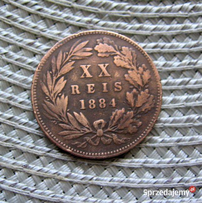 Portugalia 20 Reis 1884r Numizmatyka Kalisz sprzedam