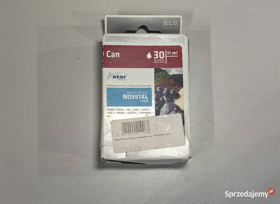Tusz Astar do Canon Canon Eps N0551XL Cyan nowy Inczew