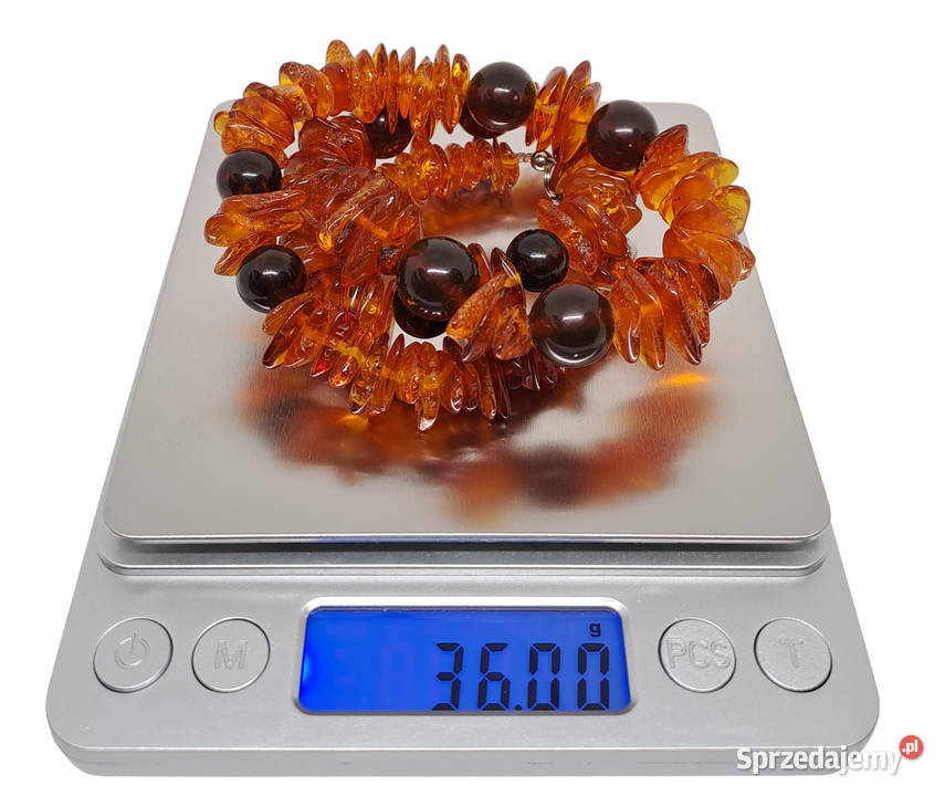 Korale bursztyn bałtycki sieczka koniakowa kulki Warszawa sprzedam