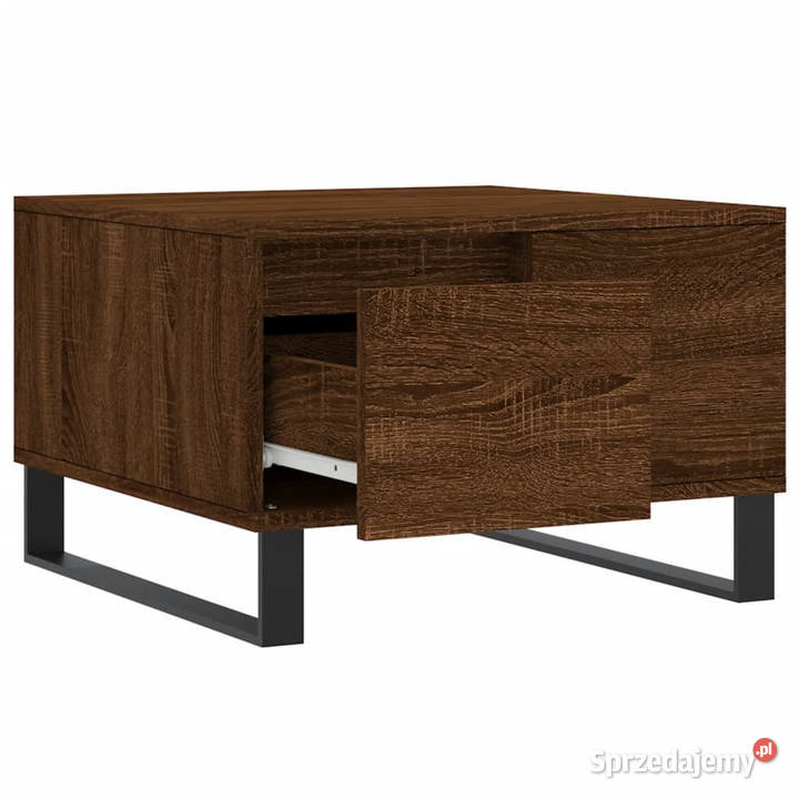 Stolik kawowy brązowy dąb 55x55x365 WM830771 Stoły Warszawa
