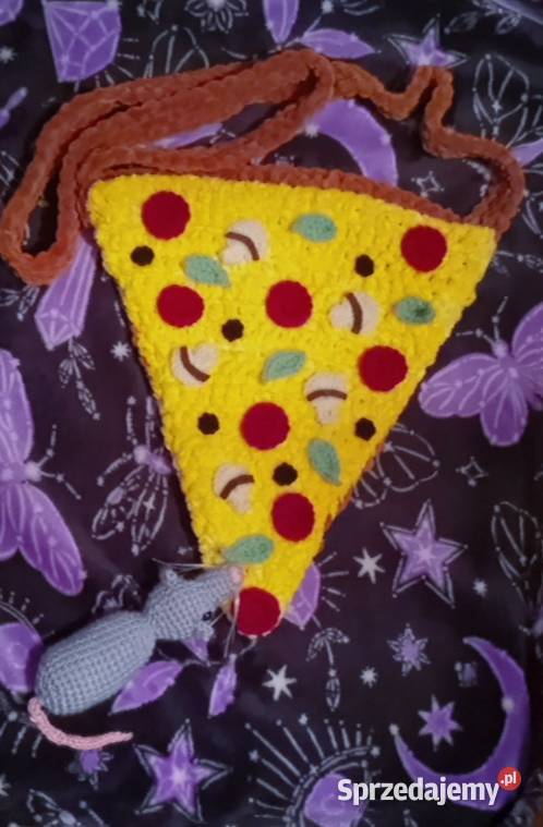 Szydełkowana torebka pizza ze szczurkiem kujawsko-pomorskie Włocławek