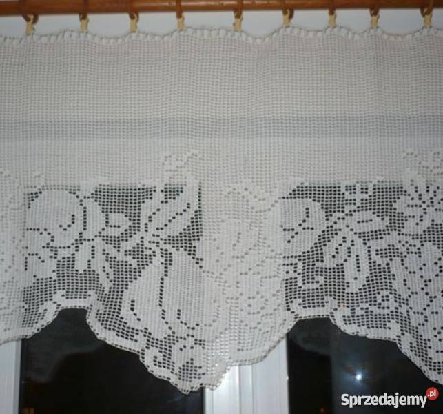 Firanka szydełkowa zazdrostka szydełkowa okno biały Wystrój okien Garbów sprzedam