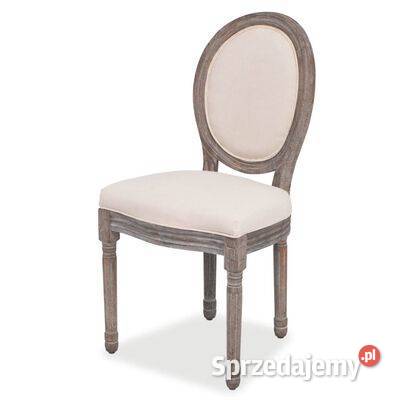 vidaXL Krzesła stołowe 4 kremowe obite Warszawa