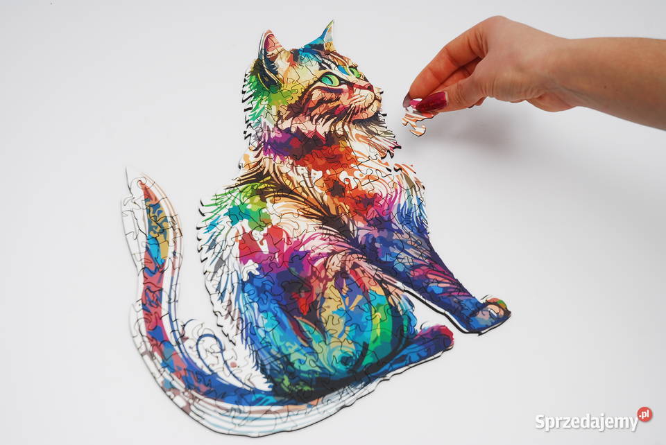 Puzzle Drewniane Premium EKO Układanka KOT Łódź