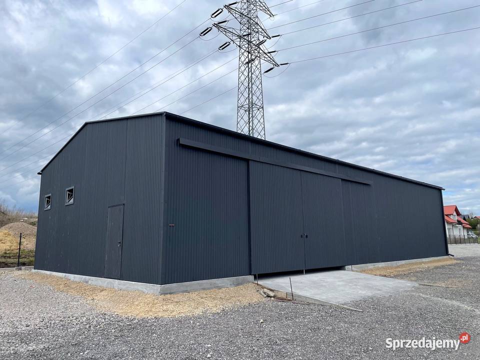 Blaszana montowana hala 1020m ciemny grafit Łódź
