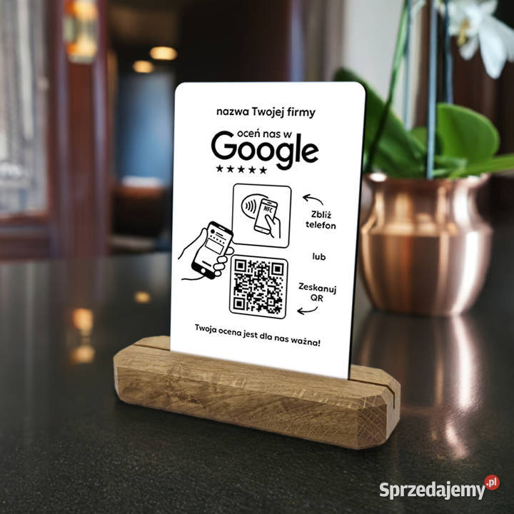 Stojak prezenter z QR i NFC do zbierania opinii Opole