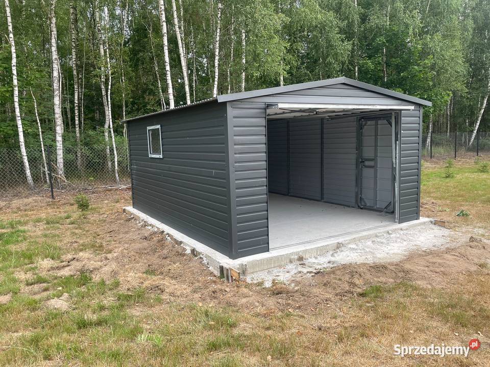 Garaż Blaszany 4x5 Ciemny Grafit MAT Brama mazowieckie