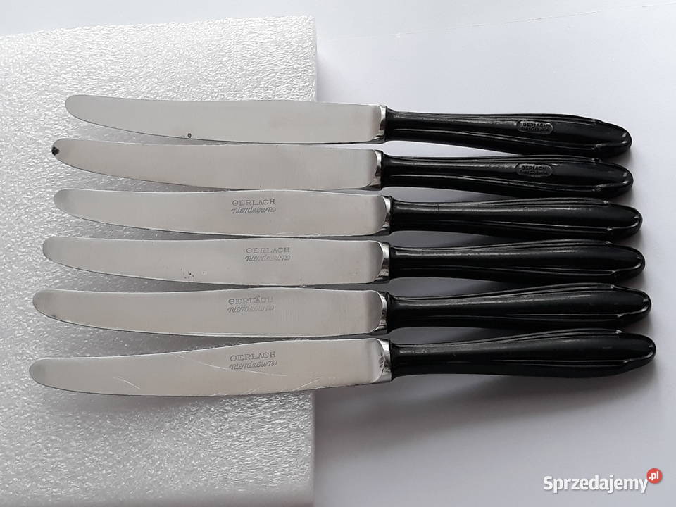 Noże obiadowe 1 BAKELIT Gerlach sztućce PRL Sztućce Dąbrowa Górnicza