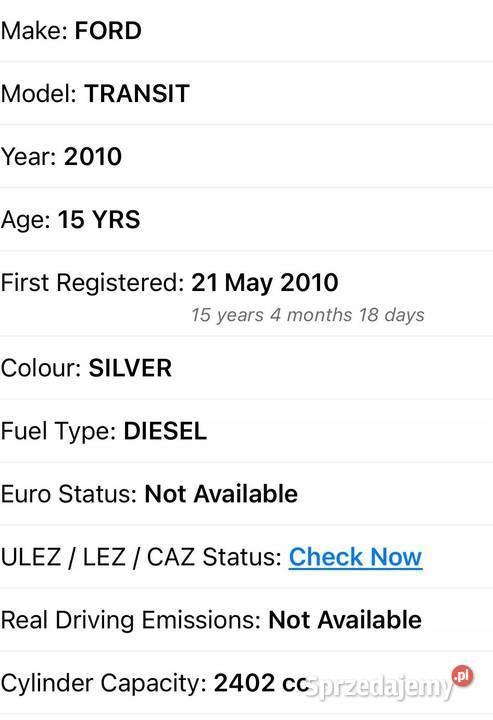 Ford Transit VII MK7 24 TDCI 140 TYLNY TYLNI Mosty Rudka