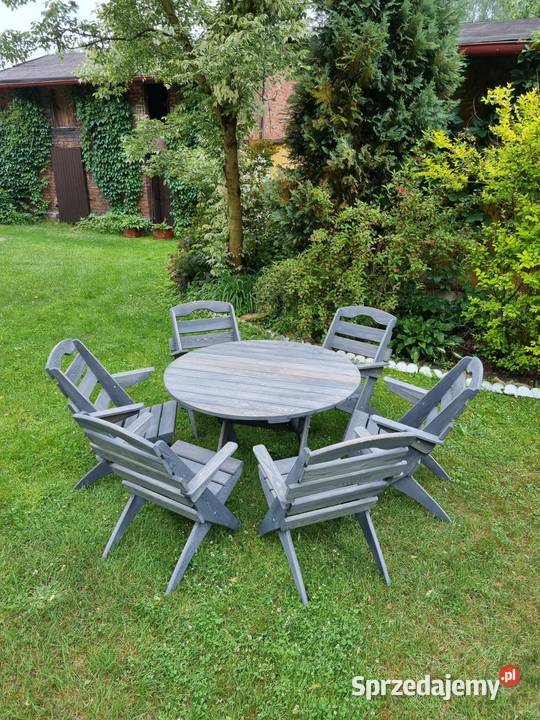 Meble ogrodowe drewniane składane komplet mebli drewno