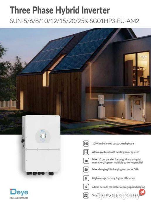 DEYE Falownik hybrydowy 10kW SG01HP3 3fazowy Falowniki