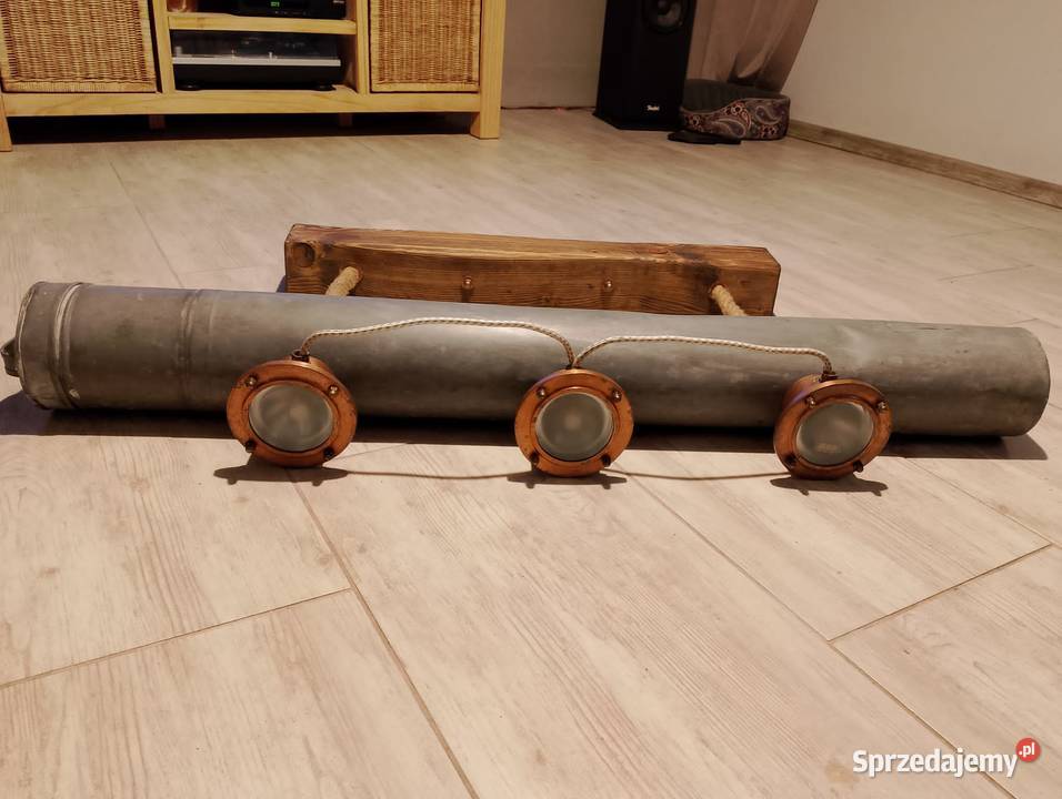 Lampa wisząca tuba drewno loft