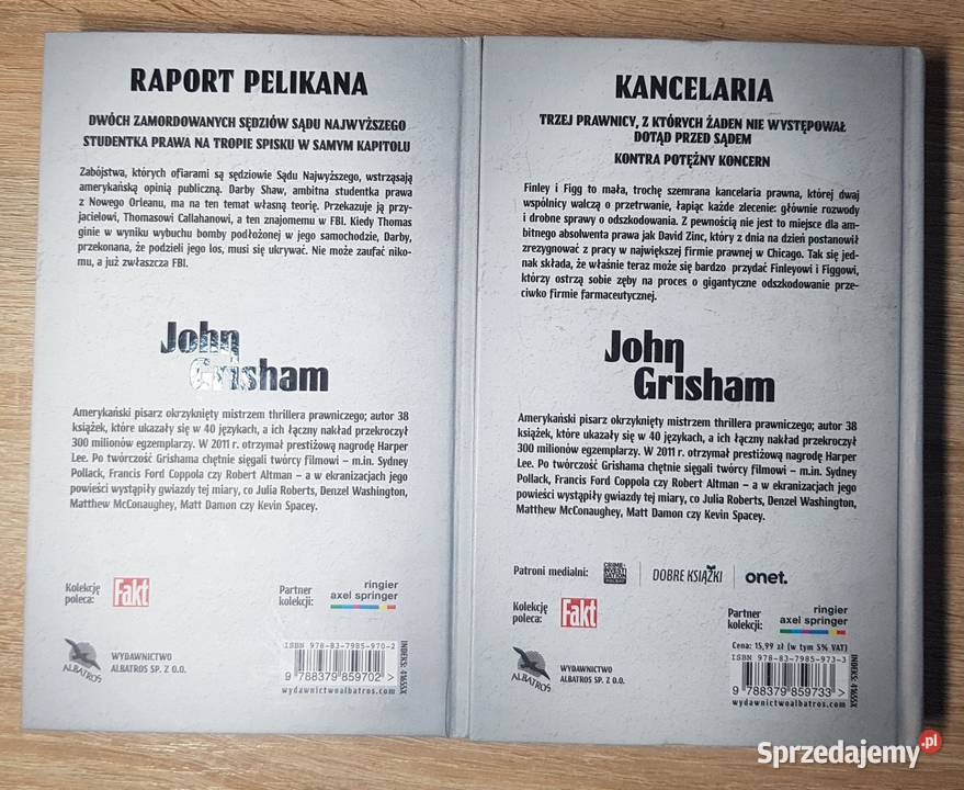 John Grisham Kancelaria Raport pelikana Białystok