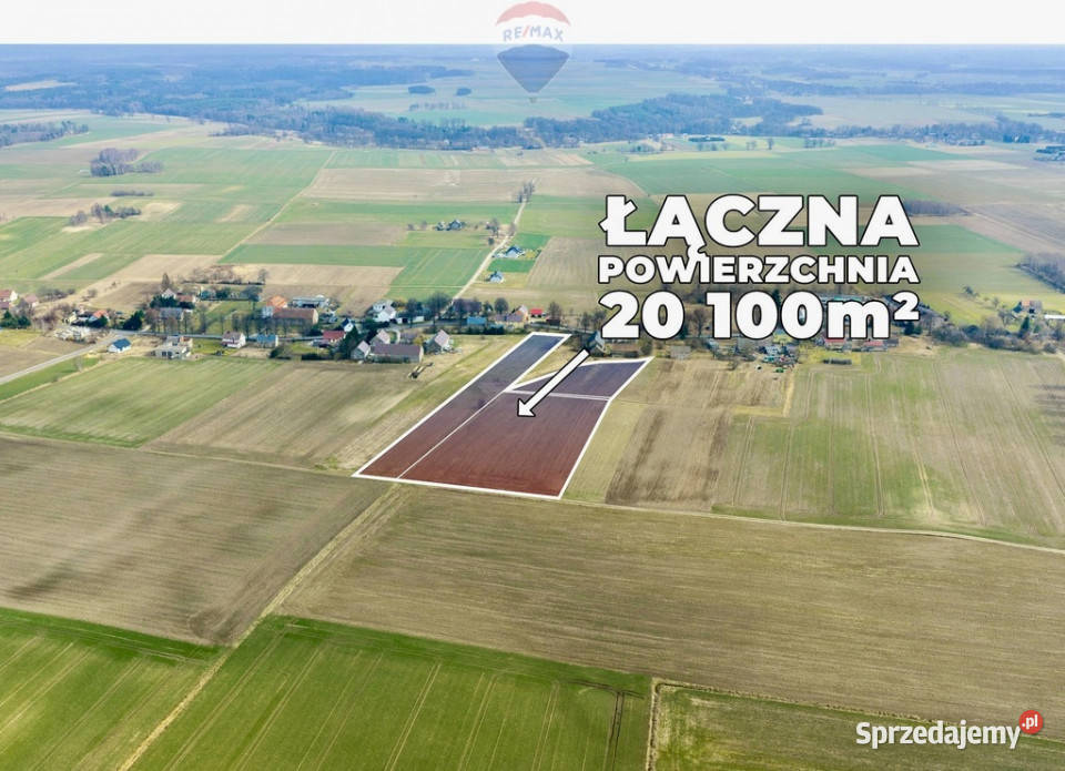 Trzy działki rolne 20100 m opcjonalnie dom 0m Stary Łom