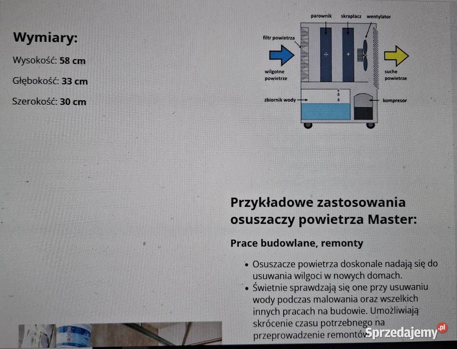 Osuszacz profesjonalny kondensacyjny Master Pozostałe mazowieckie Radom