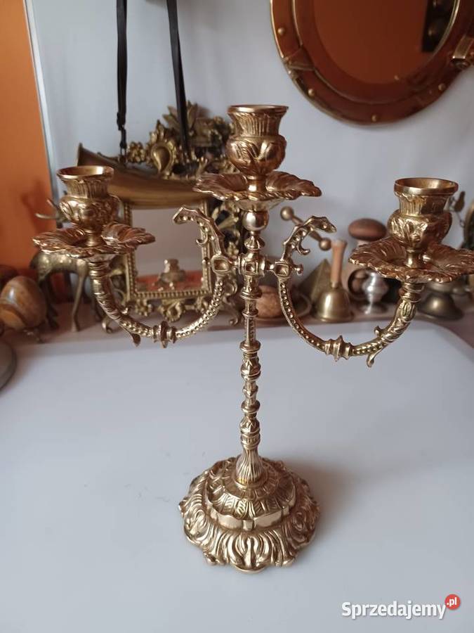 Piękny świecznik mosiężny Pozostałe wielkopolskie Poznań