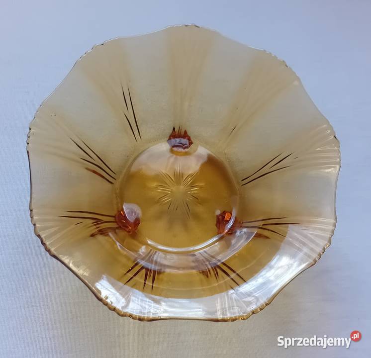 Brockwitz miodowa miska art deco na 3 nóżkach