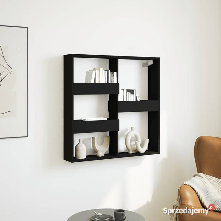Szafka ścienna czarna 80x15x80 materiał Warszawa