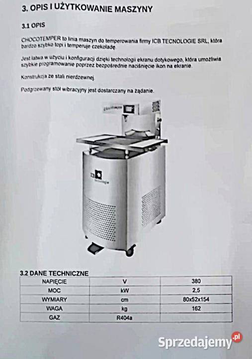 Maszyna do temperowania czekolady CHOCOTEMPER śląskie