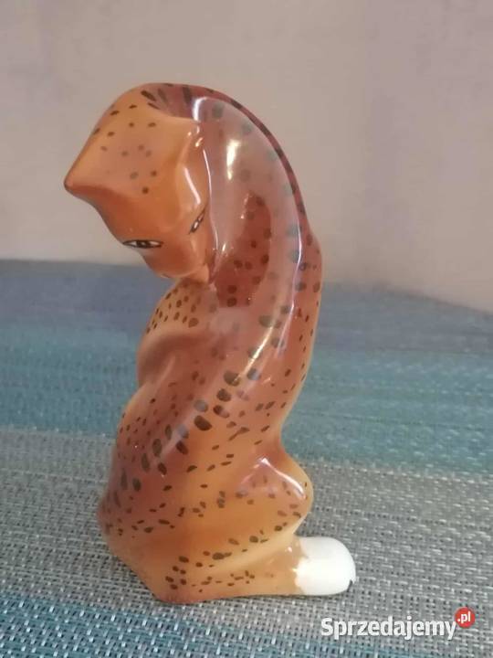 Figurka Porcelanowa Gepard Lampart Vintage Retro Wałbrzych