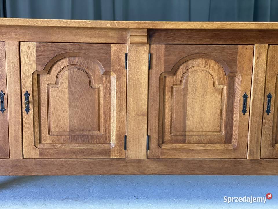 Długa dębowa komoda rustykalna sideboard Budno