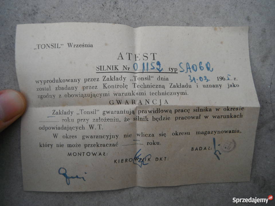 Silnik SA06R Tonsil 025W 110V 50Hz 120obrmin mazowieckie Chlewiska