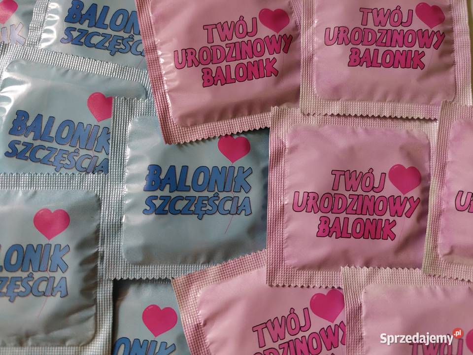 Balonik szczęścia prezerwatywa z nadrukiem Gliwice